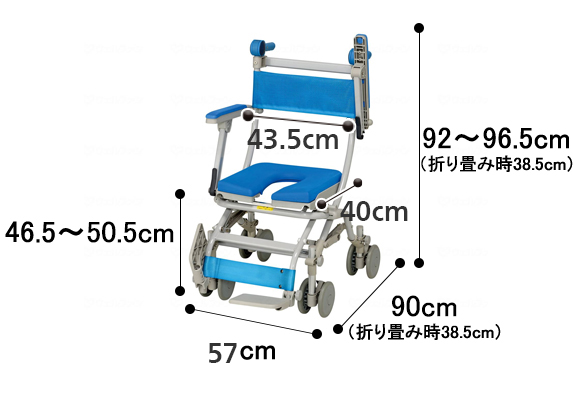 ウチエ シャトレチェアD 4輪自在 U型シート(STR6232) シャワーキャリー