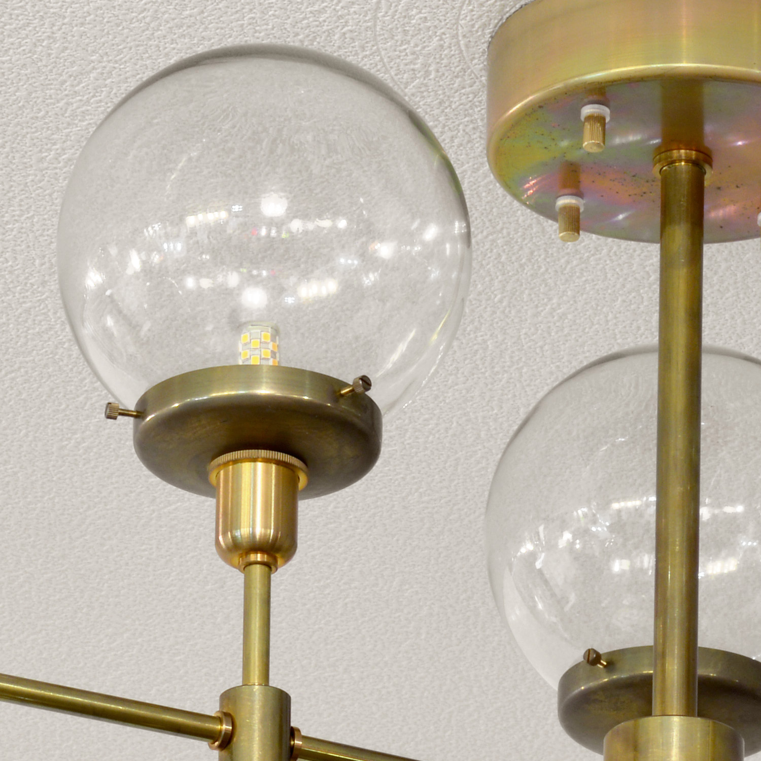 SSL009GC 純国産インダストリアルライト 真鍮生地9灯シーリングライト