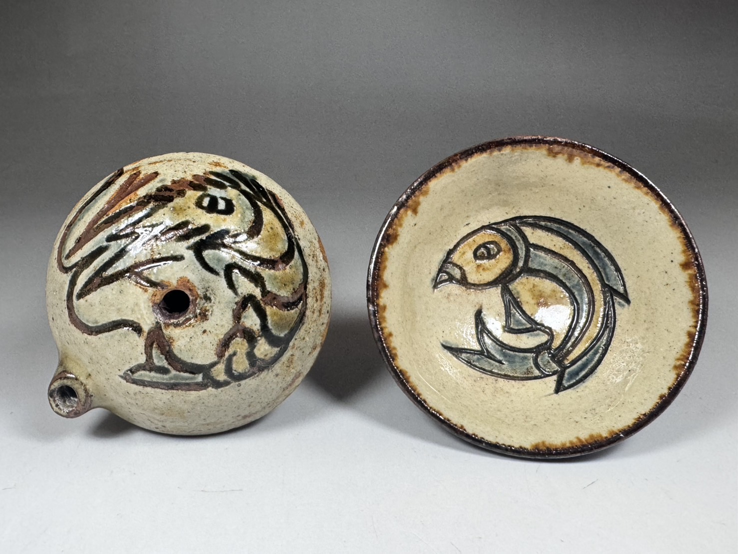 壷屋焼 人間国宝 金城次郎 水滴 金城敏男 ぐい呑 | 新栄堂