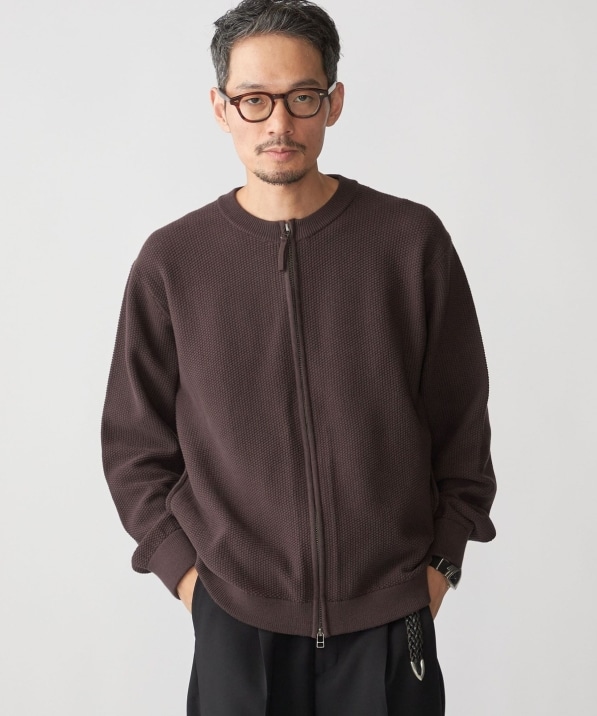 SHIPS:〈洗濯機可能〉SOLOTEX(R) コットン ピケ クルーネック ジップ