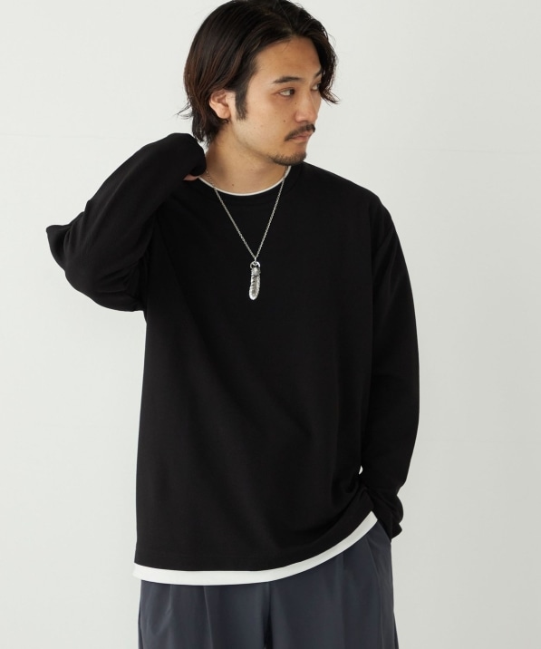 SHIPS Colors:フクレ ジャカード フェイクレイヤード ロンT｜ SHIPS