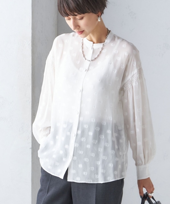 フラワー カット ジャカード ブラウス｜ SHIPS 公式サイト