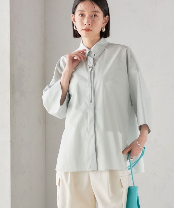 SHIPS Primary Navy Label:〈手洗い可能〉レギュラー カラー ワイド