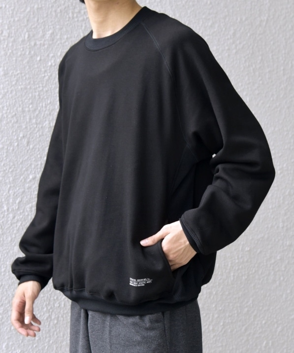 SHIPS any別注】HINSON: 裏起毛 フリース ワンポイント ラグラン