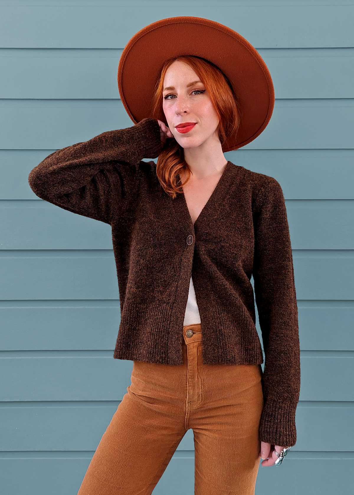 Cinnamon Brown Knitted Cardigan by Nice Things by Paloma – Black Salt