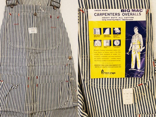 デッドストック☆60s BIGMACビッグマック エプロン付き ヒッコリー