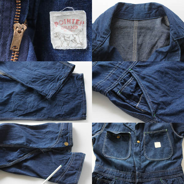 80s POINTERポインター デニム オールインワン☆つなぎ - Sixpacjoe