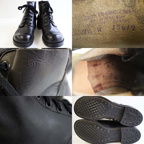 デッドストック☆60s 米軍 キャップトゥ 6ホール アンクルブーツ 7.5W