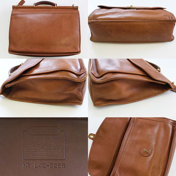 USA製 COACH オールド コーチ 2WAY レザー ブリーフケース 茶☆5266