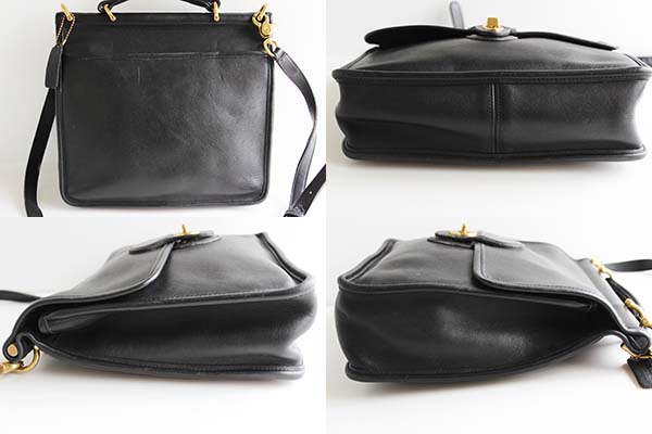 USA製 COACH オールド コーチ 2WAY レザーショルダーバッグ 黒☆9927