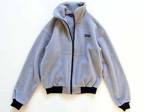 80s USA製patagoniaパタゴニア フルジップ フリースジャケット グレー