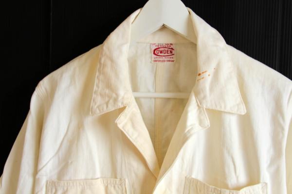 50s COWDEN HBT ヘリンボーンツイル オールインワン 生成り 36☆つなぎ