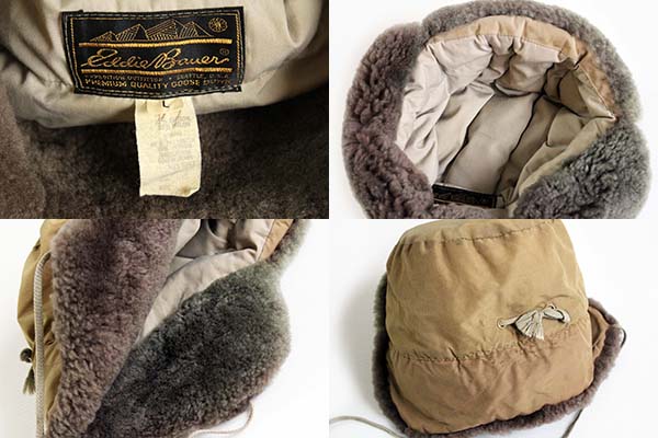 70s EddieBauerエディーバウアー リアル ムートン ダウンキャップ
