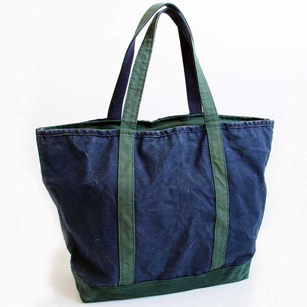 90s USA製 LANDS'ENDランズエンド キャンバス トートバッグ ジップ