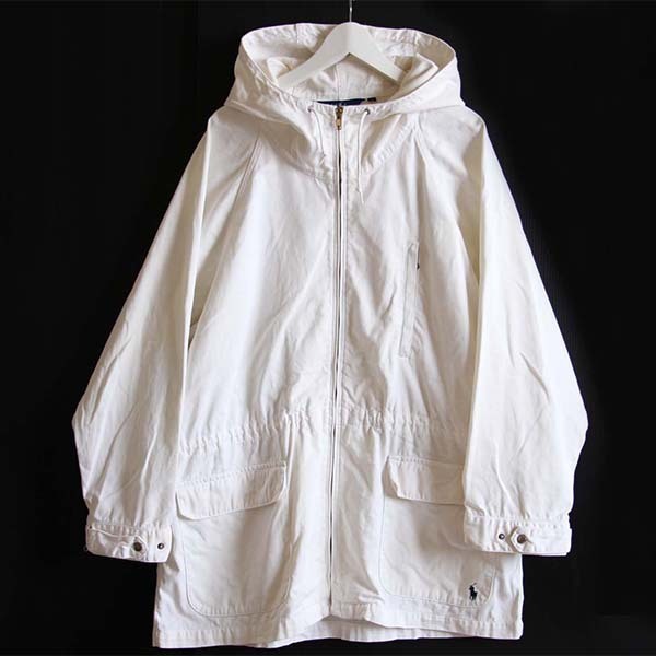 90s ラルフローレン コットンパーカー 白 L☆モッズコート - Sixpacjoe