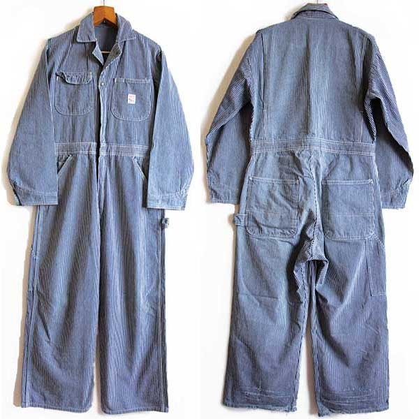 90s USA製 POINTERポインター ヒッコリー ストライプ オールインワン