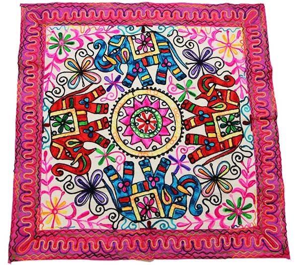 象 民族柄 チェーン刺繍 装飾 タペストリー - Sixpacjoe Web Shop