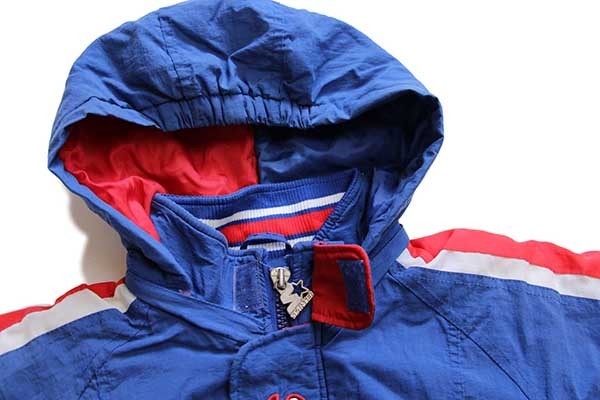 90s STARTERスターター NFL GIANTS 刺繍 フード付き 中綿入り ナイロン