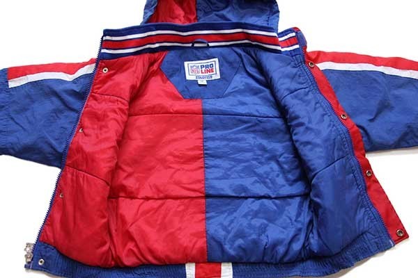 90s STARTERスターター NFL GIANTS 刺繍 フード付き 中綿入り ナイロン