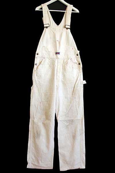 80s USA製 BIGMACビッグマック 山ポケ コットン オーバーオール 生成り
