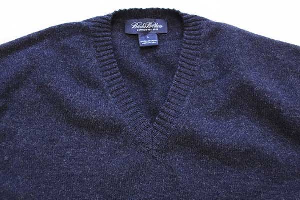 90s USA製 Brooks Brothersブルックスブラザーズ Vネック ラムウール