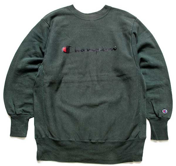 90s USA製 Championチャンピオン スクリプト ビッグロゴ 内縫い
