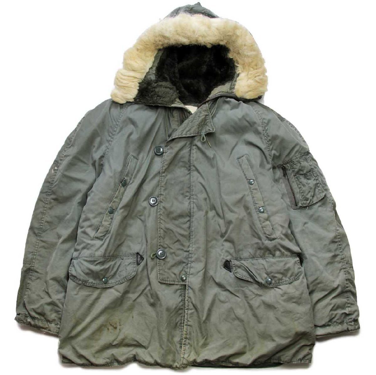 80s 米軍 USAF N-3B フライトジャケット セージグリーン L - Sixpacjoe