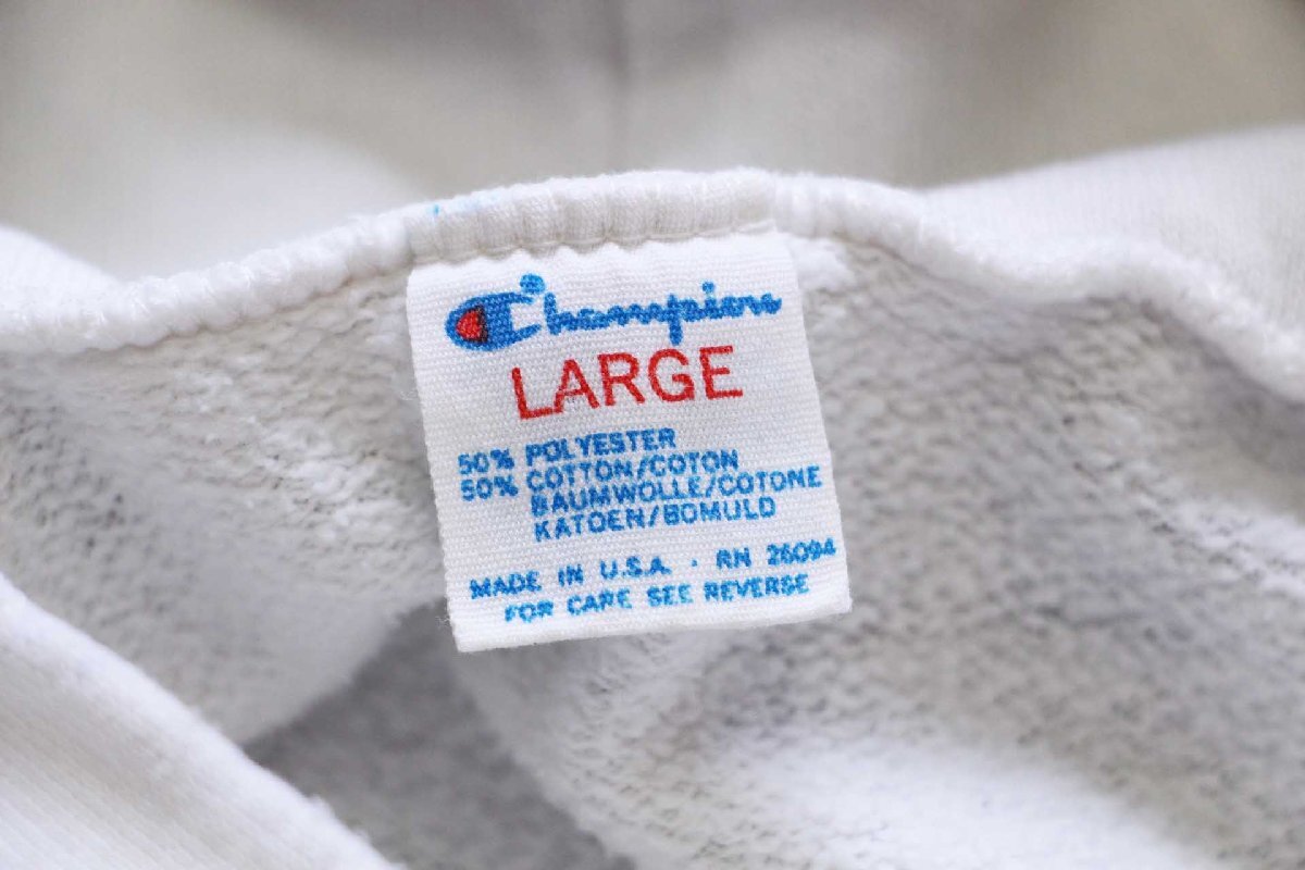 80s USA製 Championチャンピオン Ohio State スウェットパーカー 白 L