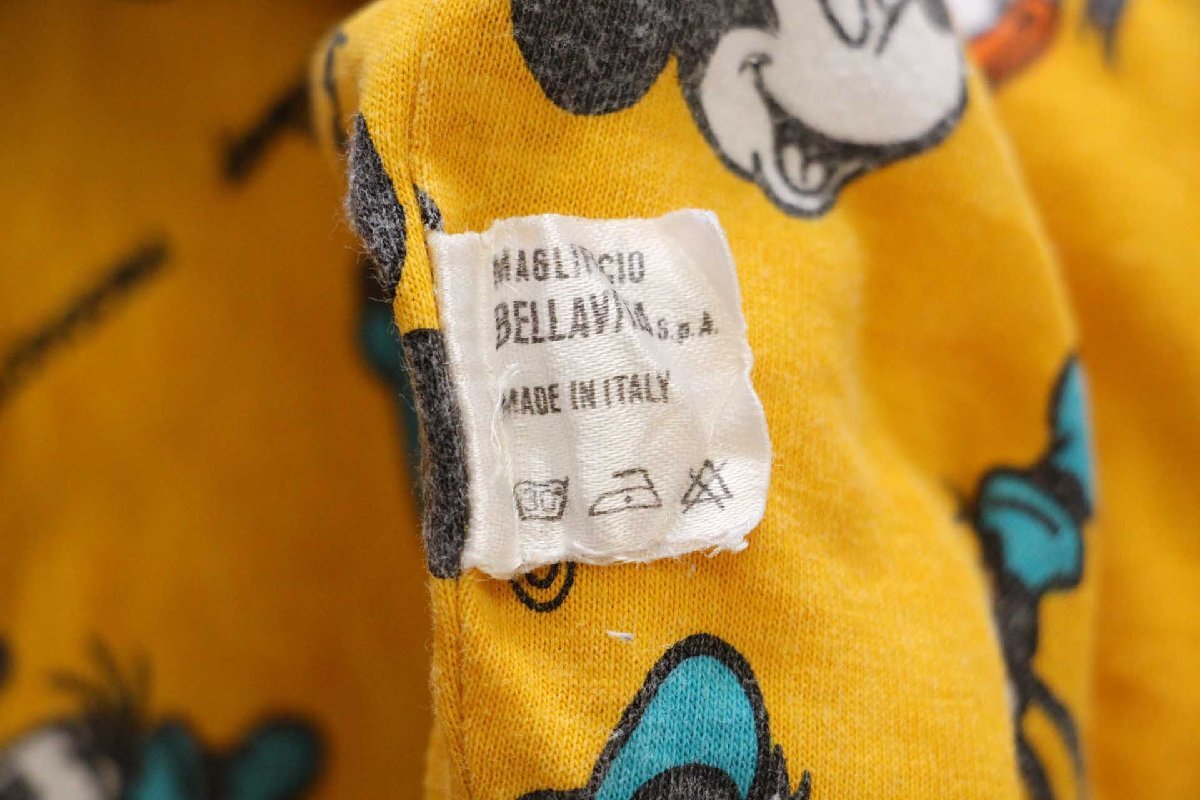 80s イタリア製 Disneyディズニー ミッキー マウス 全面 両面 アート