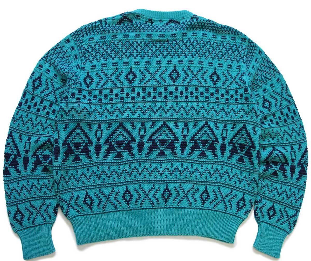 80s USA製 Woolrichウールリッチ フォークロア柄 コットンニット