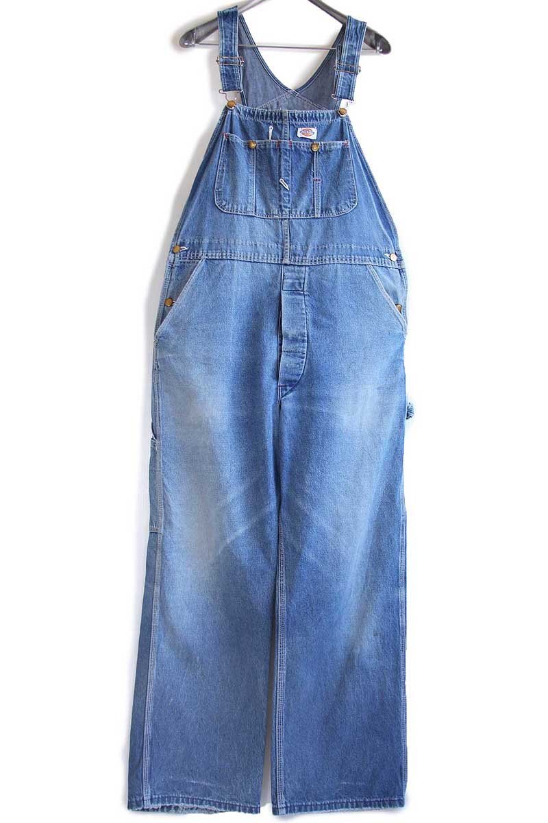 90s USA製 Dickiesディッキーズ デニム オーバーオール w36 L30