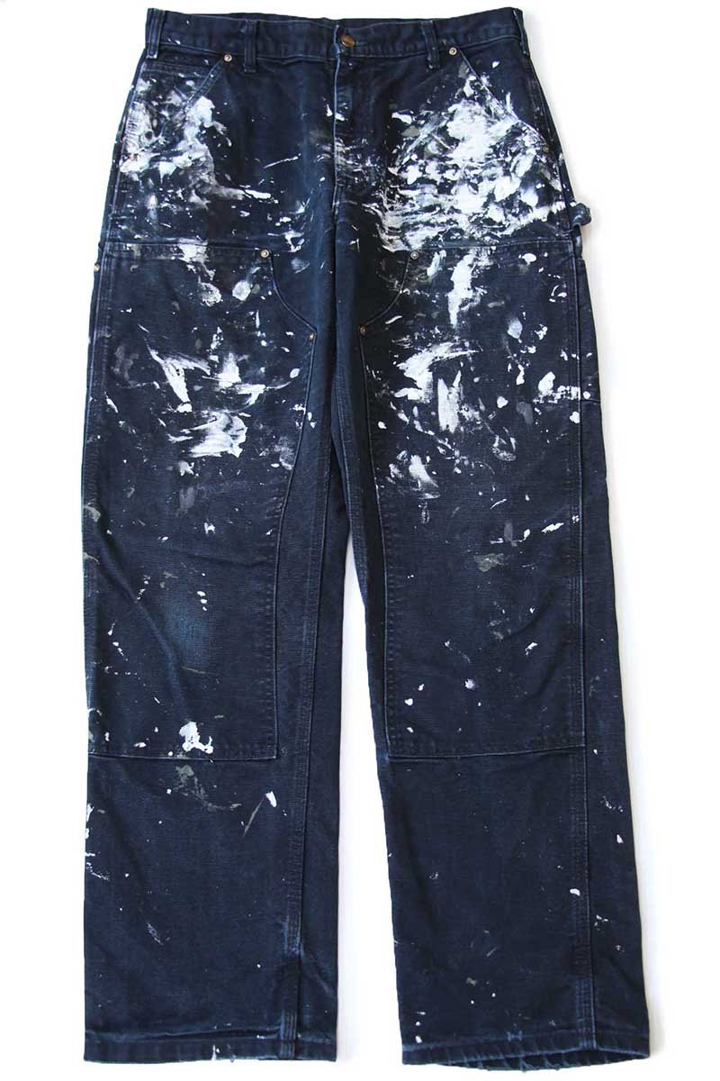 USA製 carharttカーハート ペンキ飛び ダブルニー ダック地 ペインター