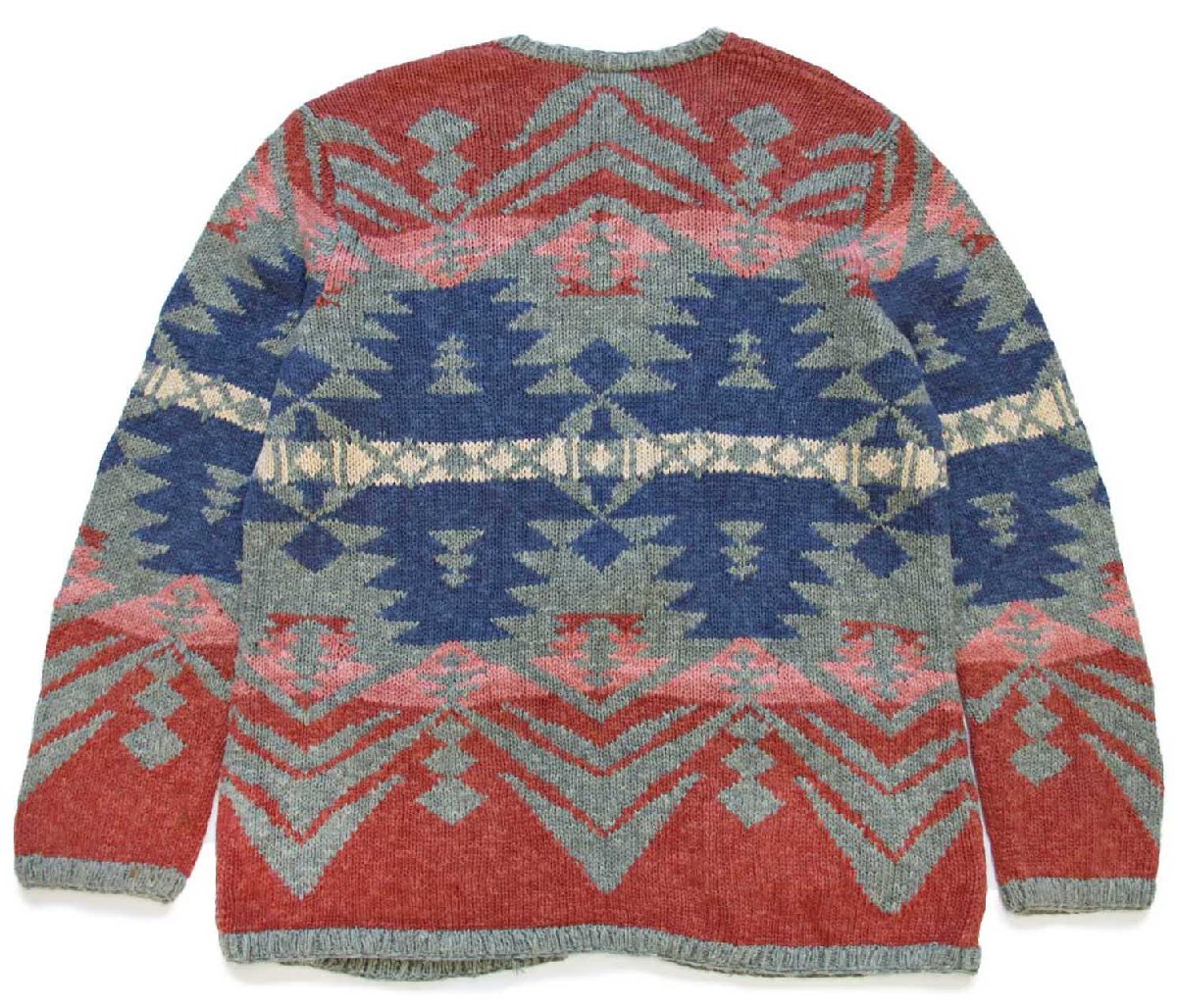 00s LAUREN ラルフローレン ネイティブ柄 コンチョボタン リネン