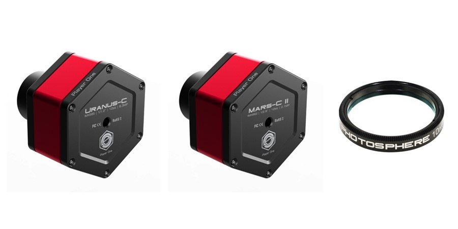 Player One」天体撮影用CMOSカメラ2機種、太陽光球面撮影用フィルター