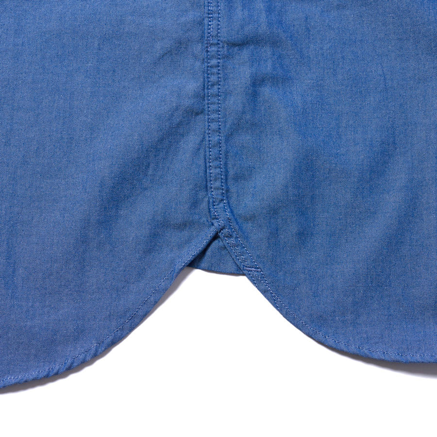 ダンガリークロスボタンダウンシャツ サックスブルー | SINME