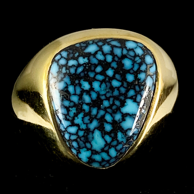 Lander Blue K22 gold ring 175 | ターコイズ・メンズシルバー