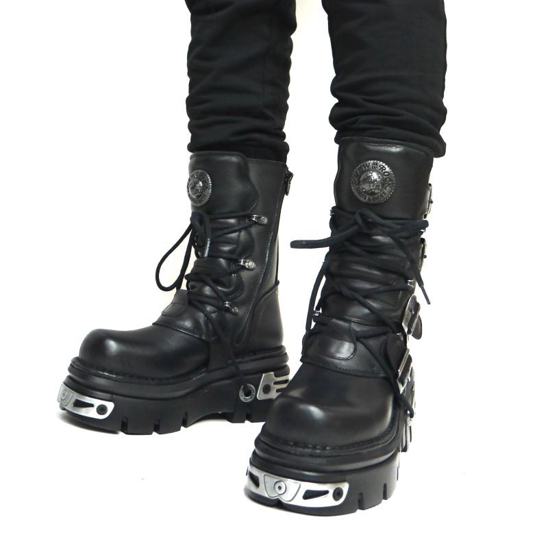 取り寄せ]M-373-S4 / プレート / 厚底ブーツ / 本革【NEW ROCK