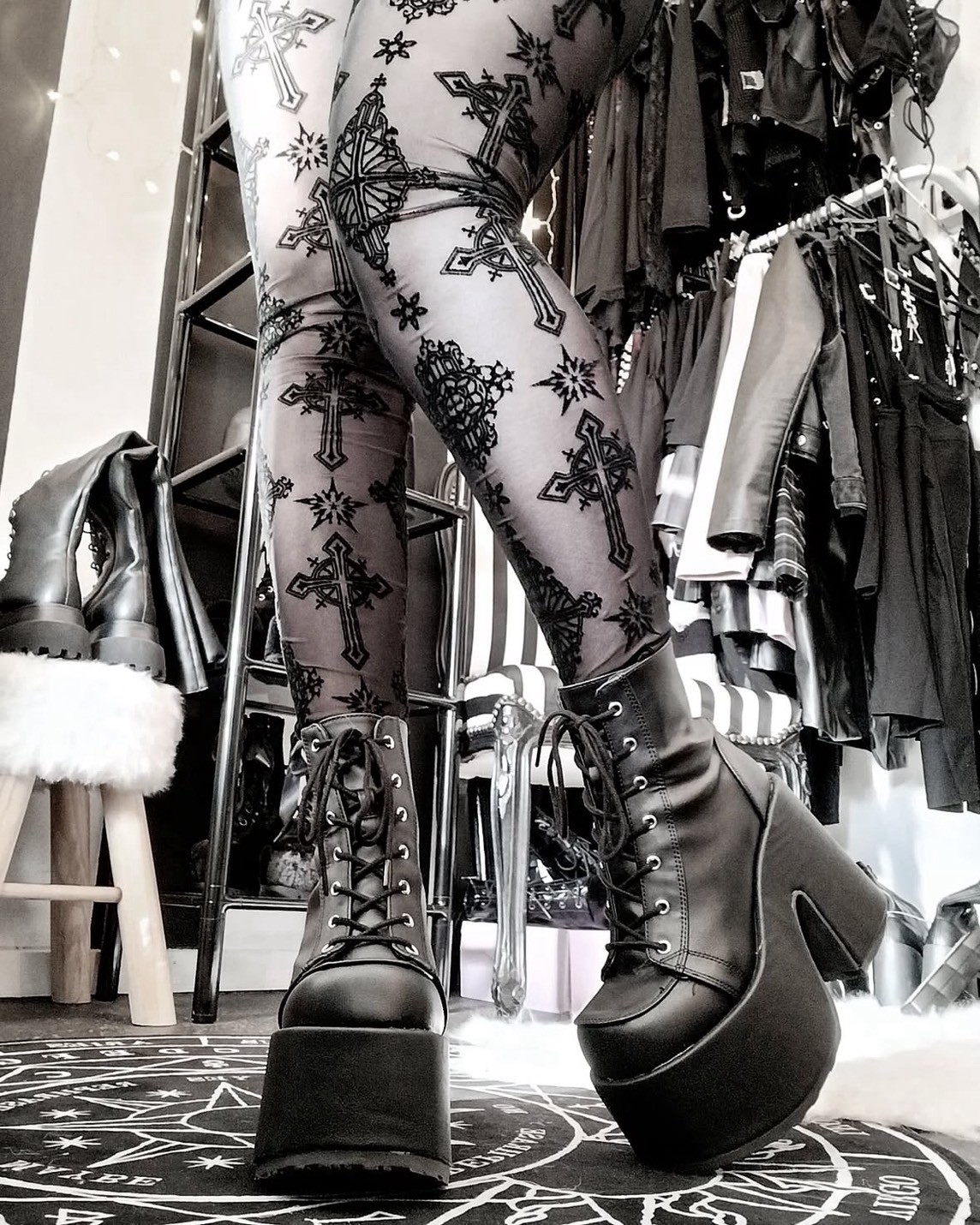 取り寄せ]CAMEL-203 / ビーガンレザー / 厚底シューズ【DEMONIA