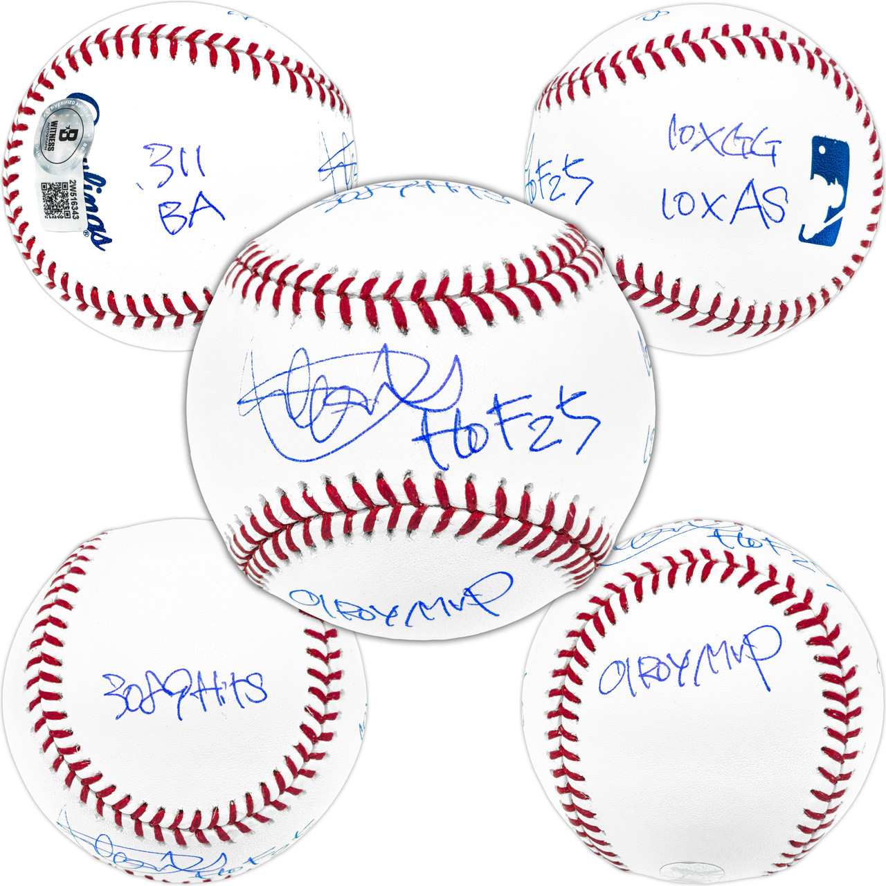 イチロー＃51直筆サイン＆HOF25 6 STATS書き込み入りMLB公式ボール