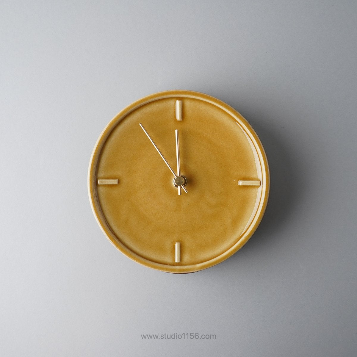 美濃焼 GLAZED CLOCK 陶器時計 壁掛け時計 電池&フック付 SUGYの通販