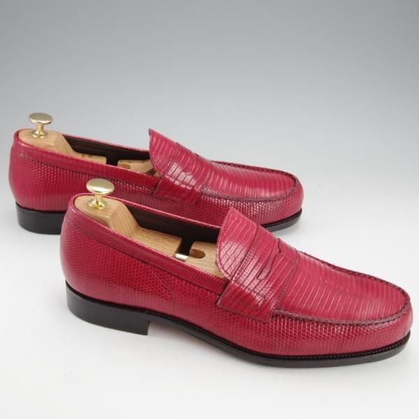 CARMINA/カルミナ SIZE 8【リザード革/コインローファー/赤】 | 高級