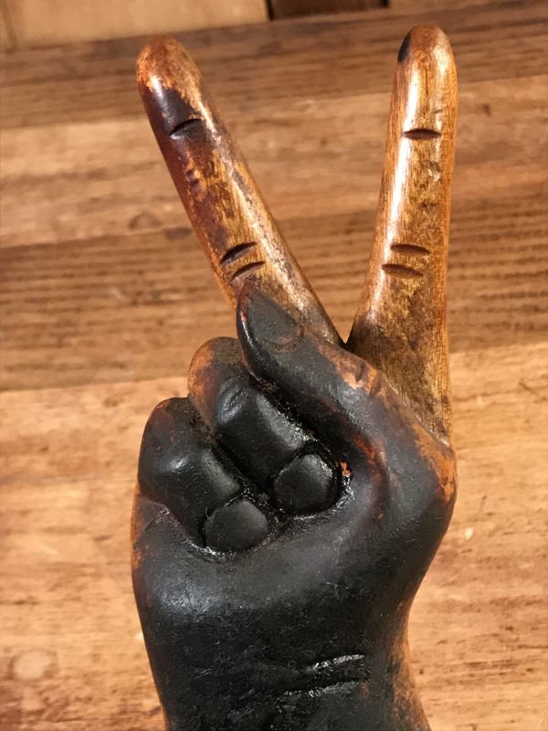 Peace Sign Wooden Ashtray ピースサイン ビンテージ アシュトレイ