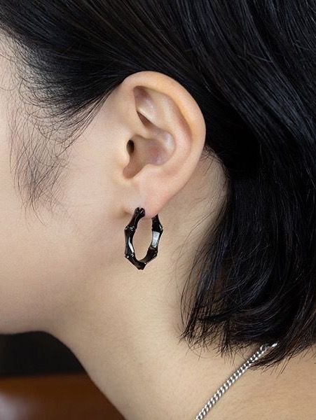 GARNI - 【片耳用】 クロッケリー バンブー ピアス Lサイズ / Crockery