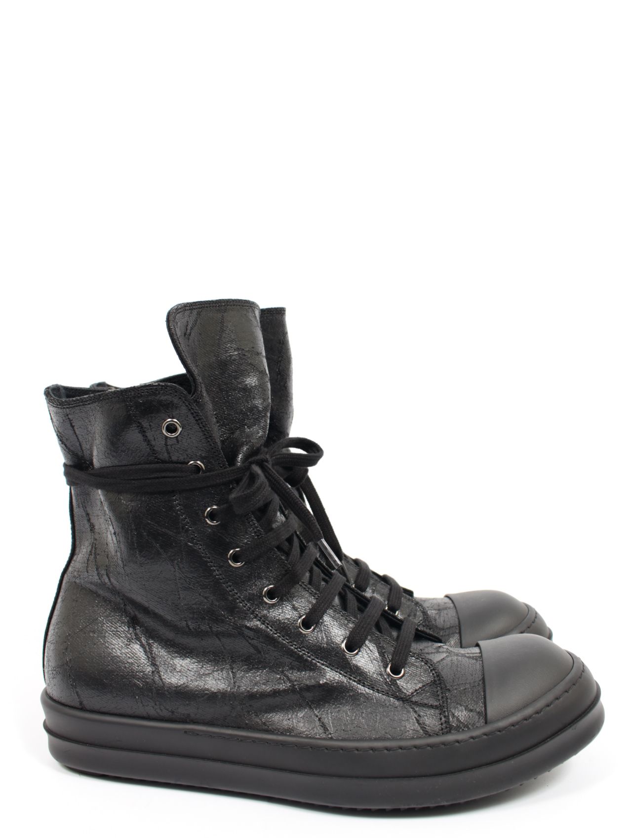 RICK OWENS DRKSHDW 黒キャンバスハイカットスニーカー RICK OWENS