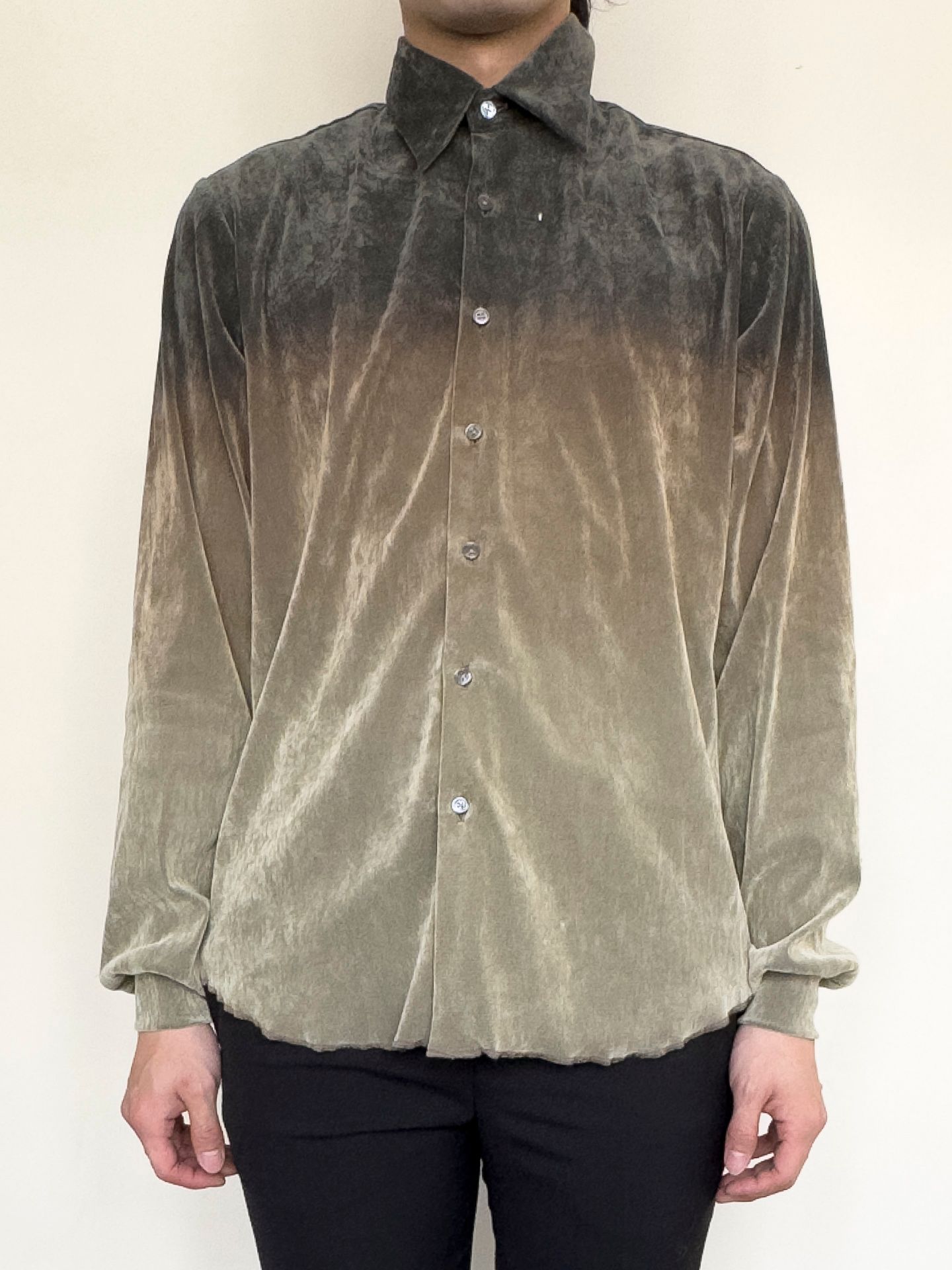 TAAKK - 【24AW】グラデーション フロッキー チュールシャツ