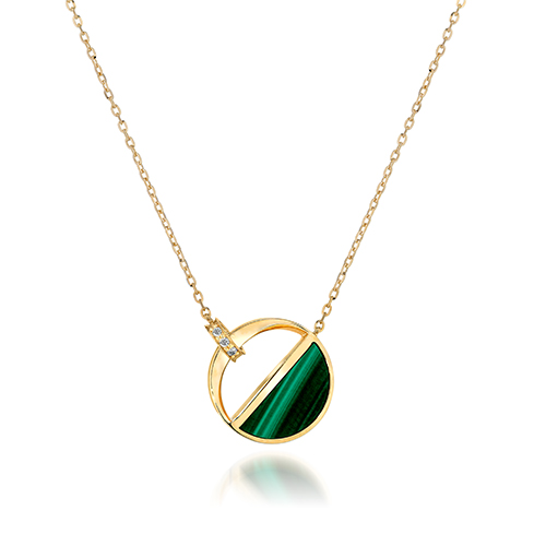 WAXING MOON MALACHITE NECKLACE(1ZN1148)K18 ネックレス｜スター