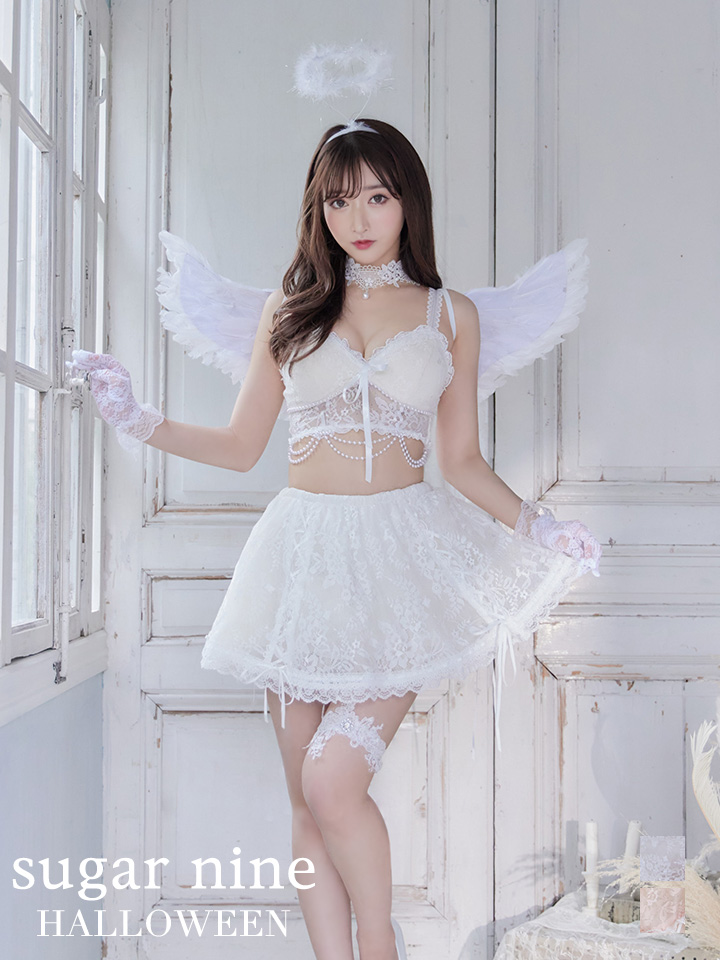 即日発送】2ピース/レースセクシーエンジェル/天使コスプレ【sugar