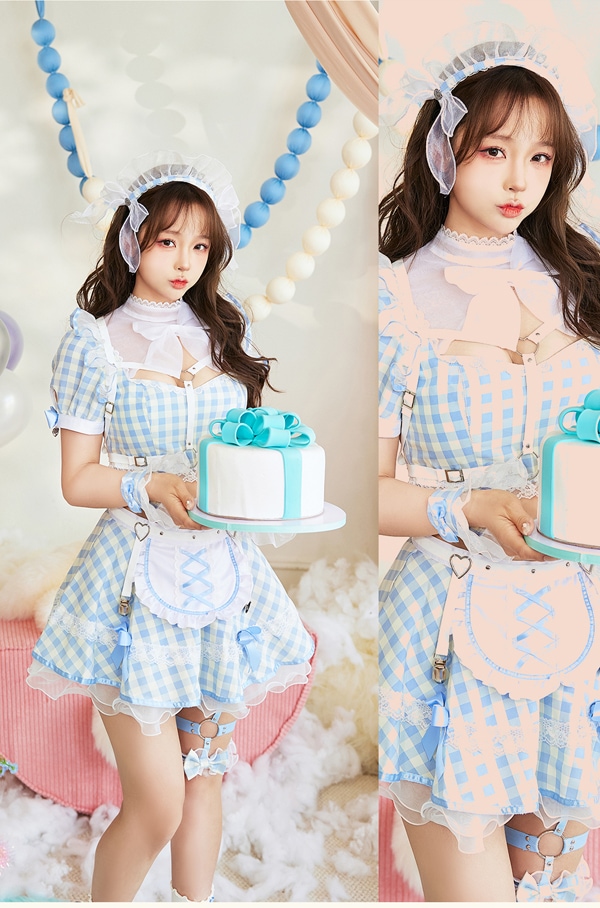 即日発送】ハーネスポップギンガムチェックメイド【マリームーン