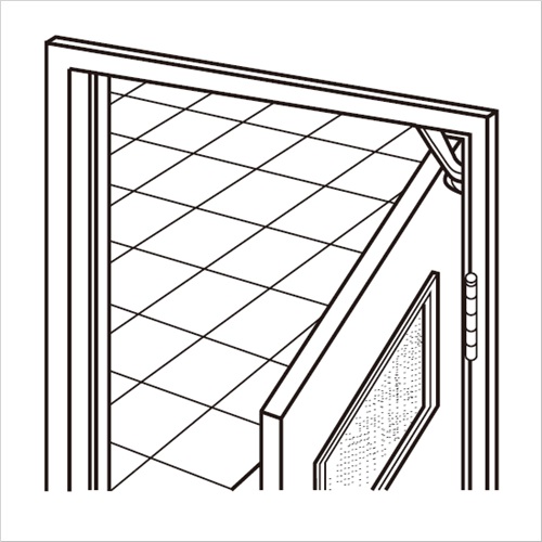 スギカウ / SUS上枠付戸当り 右