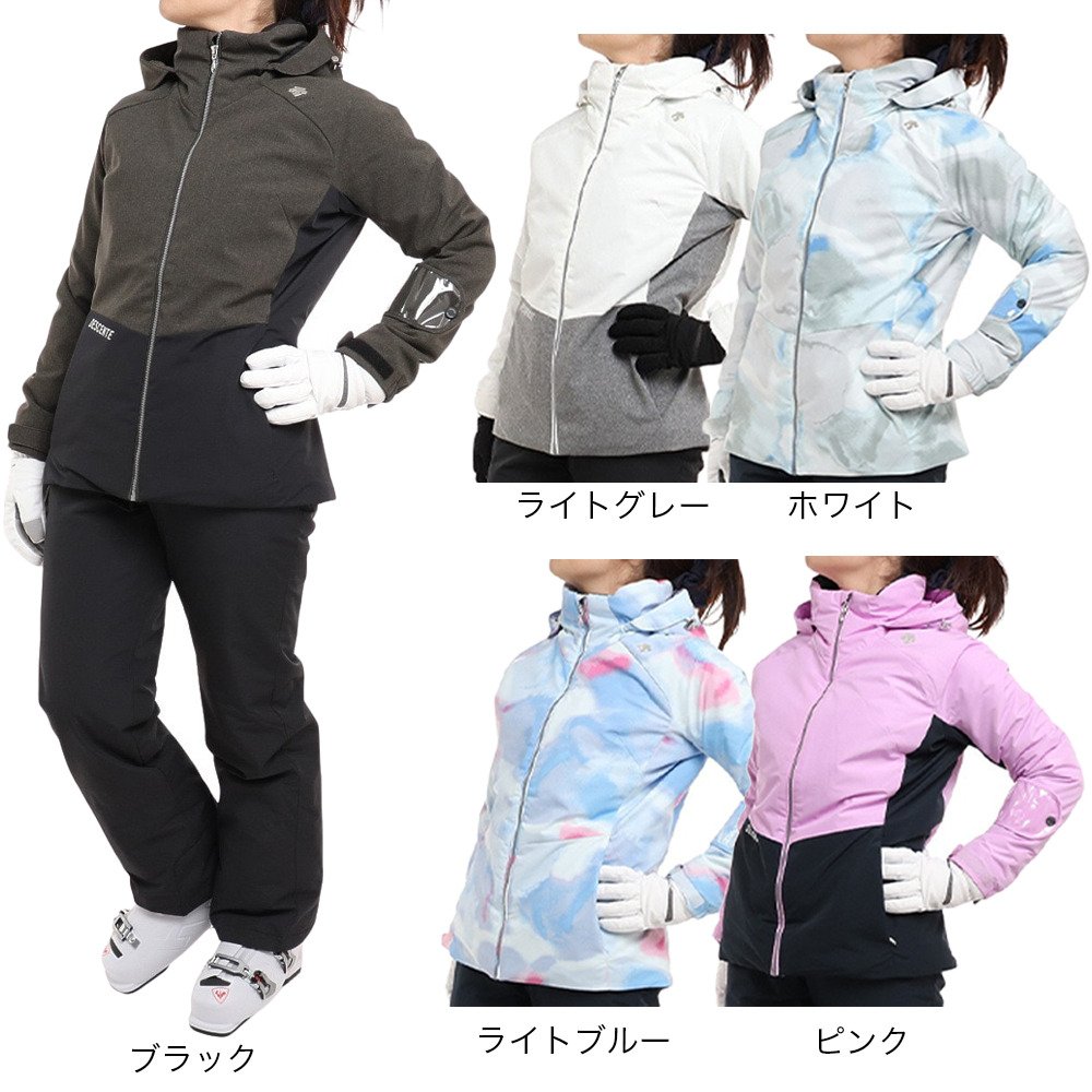 ピンクターン スキーウェア 上下セット ボルドー×グレー Lサイズ